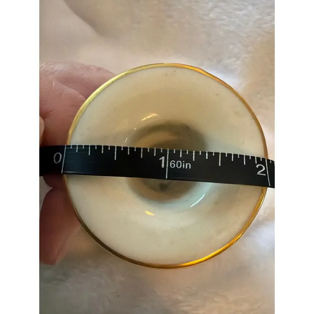 Pair Lenox Cream Gold Trim Feather Candle Holders Candlesticks Made USA 4.25